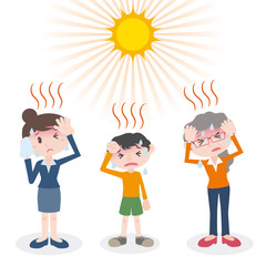 people have a heatstroke, image illustration