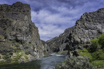 Fototapeta na wymiar River along the mountain in National park at USA