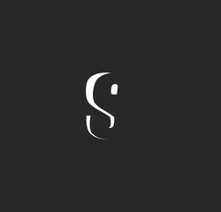 s logo initial black and shadow