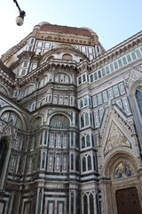 View to Cathedral Santa Maria del Fiore at Piazza del Duomo in Florence, Tuscany Italy