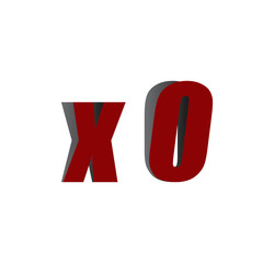 x0 logo initial red and shadow