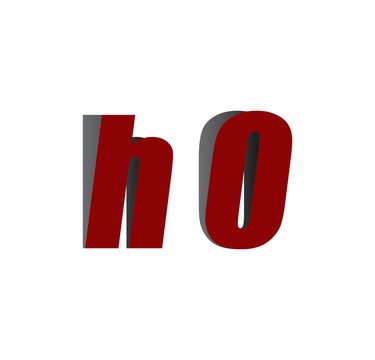 h0 logo initial red and shadow