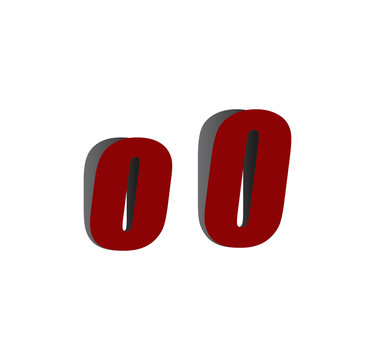 o0 logo initial red and shadow