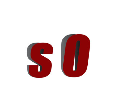 s0 logo initial red and shadow