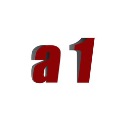 a1 logo initial red and shadow