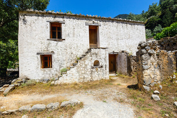 displaced village Samaria in Samaria Gorge in central Crete, Greece