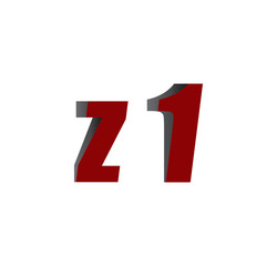 z1 logo initial red and shadow