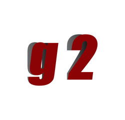 g2 logo initial red and shadow