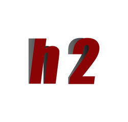 h2 logo initial red and shadow