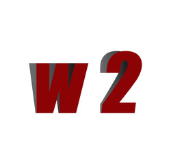 w2 logo initial red and shadow