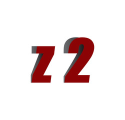 z2 logo initial red and shadow
