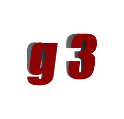 g3 logo initial red and shadow