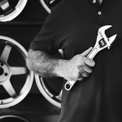 Garage Motor Maintenance Mechanic Fixing Spare Concept