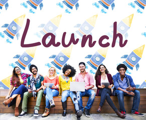 Launch Begin Introduce Startup Campaign Kick Off Concept