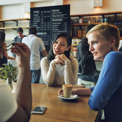 Talking Listening Coffee Meeting Cafe Concept