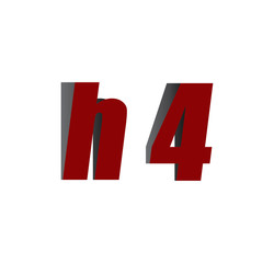 Obraz premium h4 logo initial red and shadow