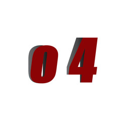 o4 logo initial red and shadow