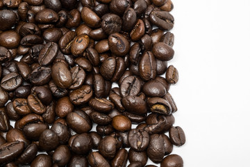 Coffee beans isolated on white background.