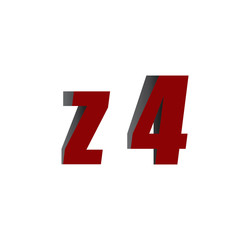 z4 logo initial red and shadow