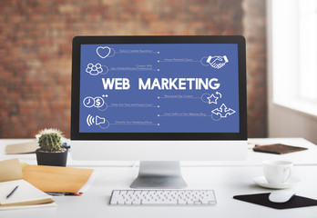 Web Marketing Online Commercial Campaign Concept