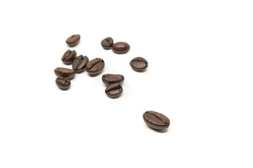 Coffee beans isolated on white background.