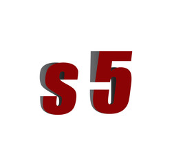 s5 logo initial red and shadow