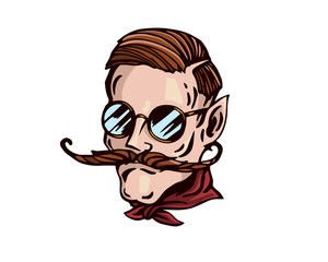 Vintage Hair Pomade Barber Shop Character - Vintage Neat Rich Nobleman