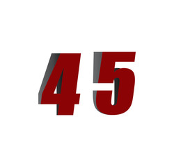 45 logo initial red and shadow