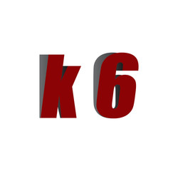 k6 logo initial red and shadow