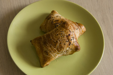 lamb meat samsa on the plate