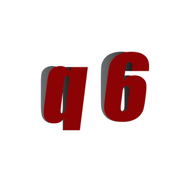 q6 logo initial red and shadow