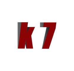 k7 logo initial red and shadow