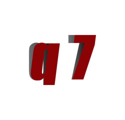q7 logo initial red and shadow