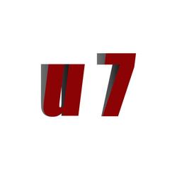 u7 logo initial red and shadow