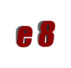 e8 logo initial red and shadow