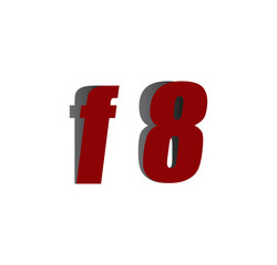 f8 logo initial red and shadow