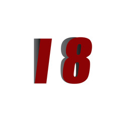 l8 logo initial red and shadow