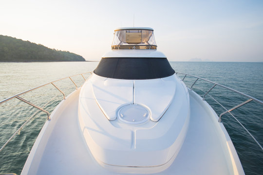 Fototapeta luxury boat yacht on the sea