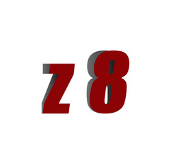 z8 logo initial red and shadow