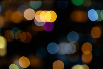 Abstract of Defocused city night bokeh for background.