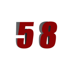 58 logo initial red and shadow