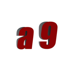 a9 logo initial red and shadow
