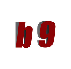 b9 logo initial red and shadow
