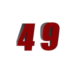 49 logo initial red and shadow