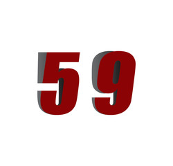 59 logo initial red and shadow