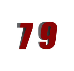 79 logo initial red and shadow