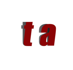 ta logo initial red and shadow