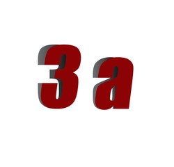 3a logo initial red and shadow