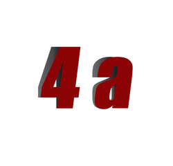 4a logo initial red and shadow