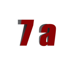 7a logo initial red and shadow